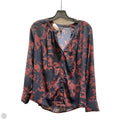 Blouse Long Sleeve By Ann Taylor In Blue & Red, Size: M