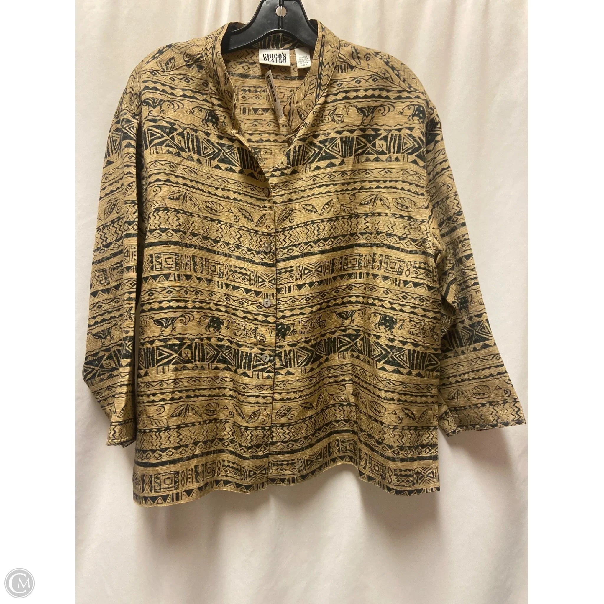 Top Long Sleeve By Chicos In Brown, Size: 3x