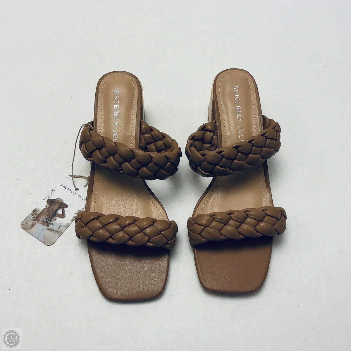 Sandals Heels Block By Sincerely Jules In Brown, Size: 8.5