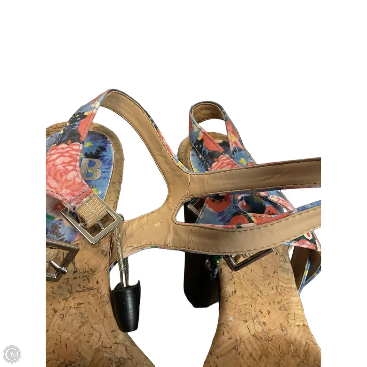 Sandals Heels Block By Gianni Bini In Floral Print, Size: 7