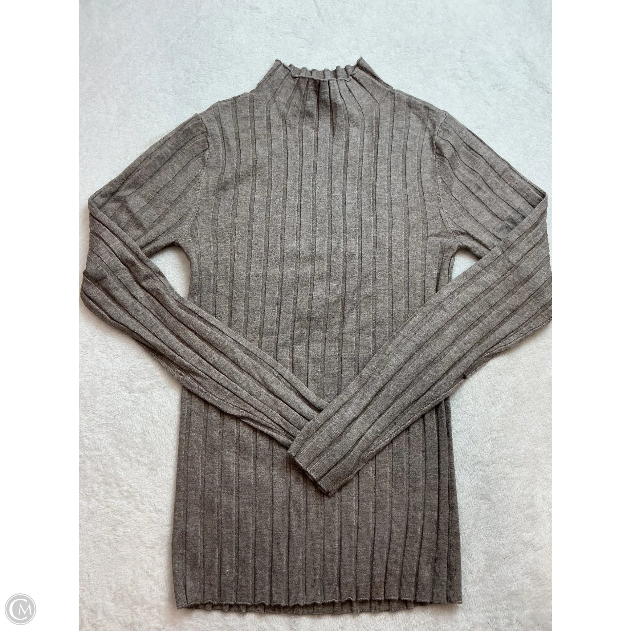 Top Long Sleeve By Loft In Taupe, Size: S