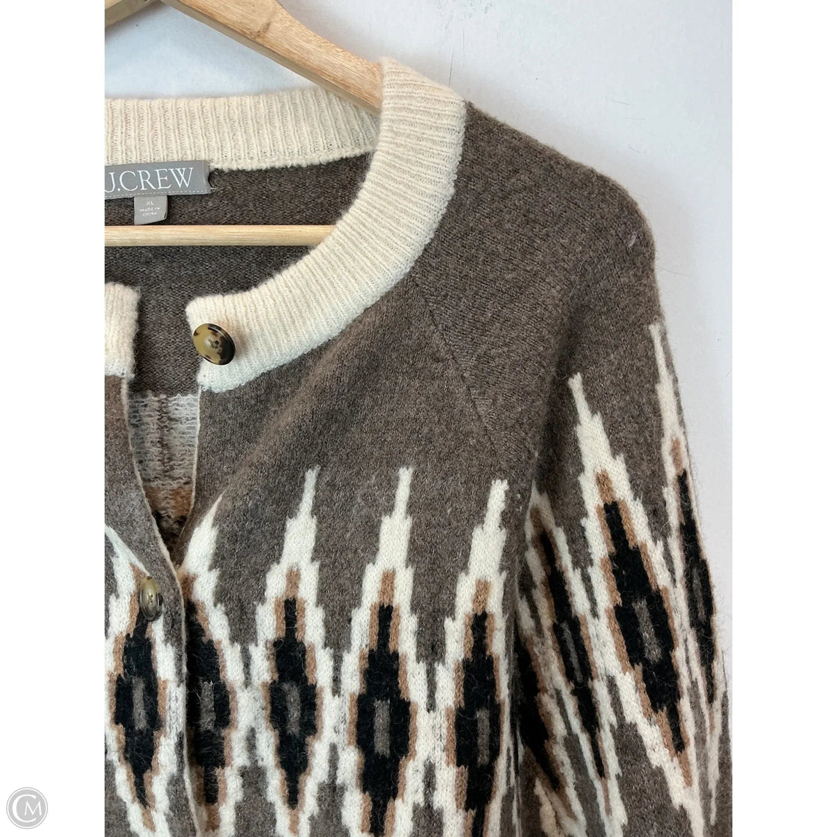 Sweater Cardigan By J. Crew In Tan, Size: Xl