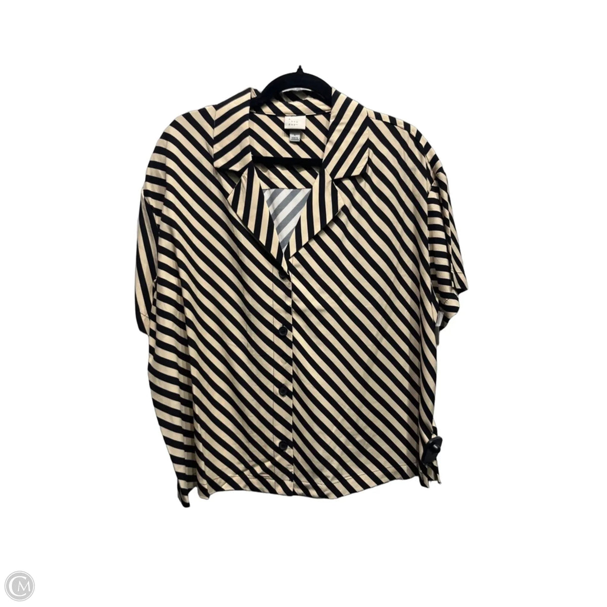 Top Short Sleeve By A New Day In Black & Tan, Size: L