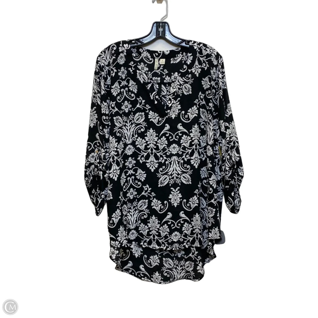 Top Long Sleeve By Cato In Black, Size: Xl