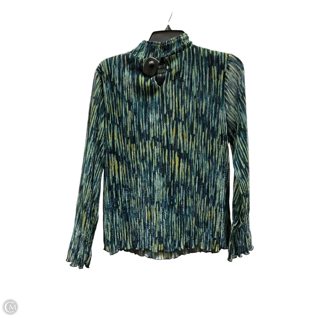 Top Long Sleeve By Chicos In Blue & Green, Size: M