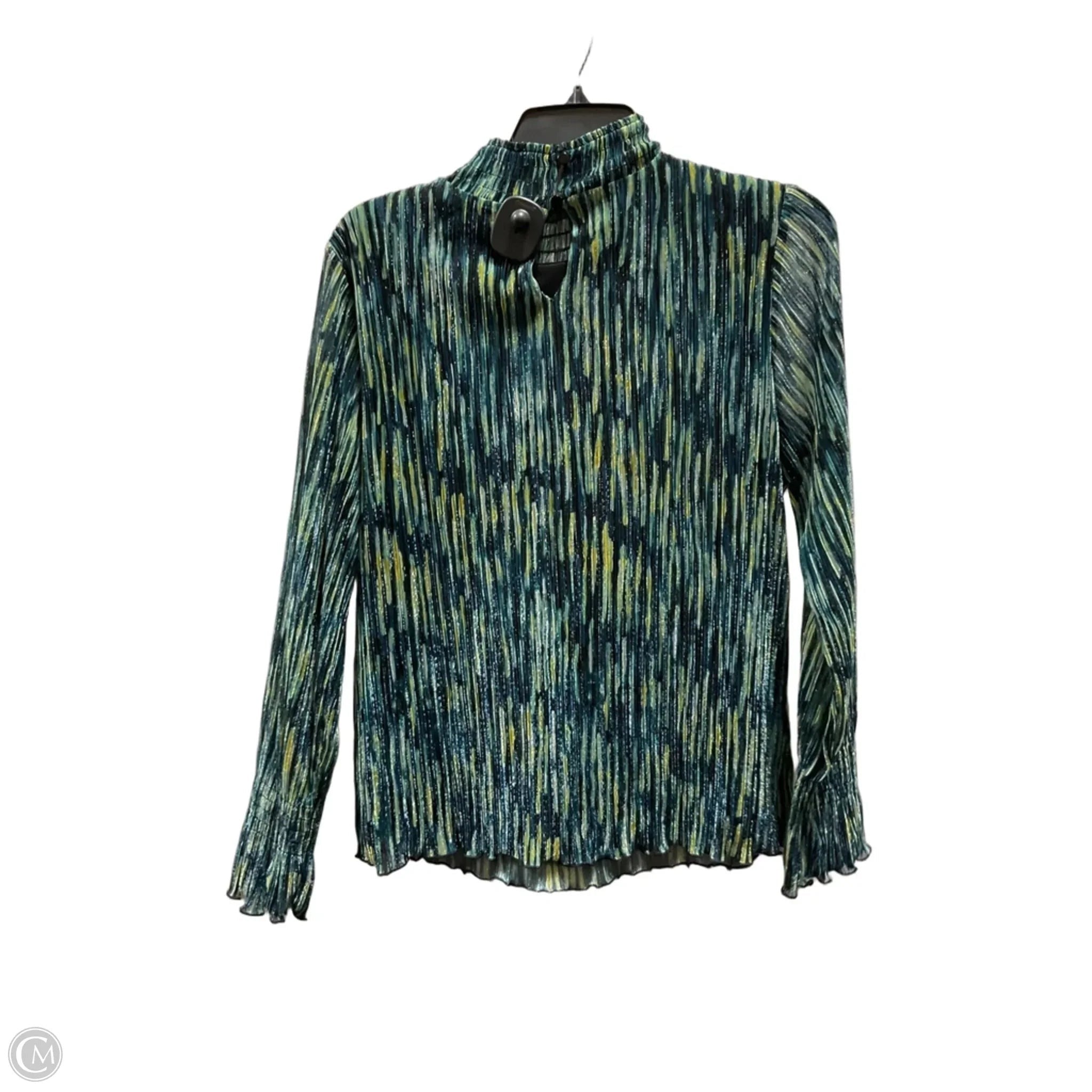 Top Long Sleeve By Chicos In Blue & Green, Size: M