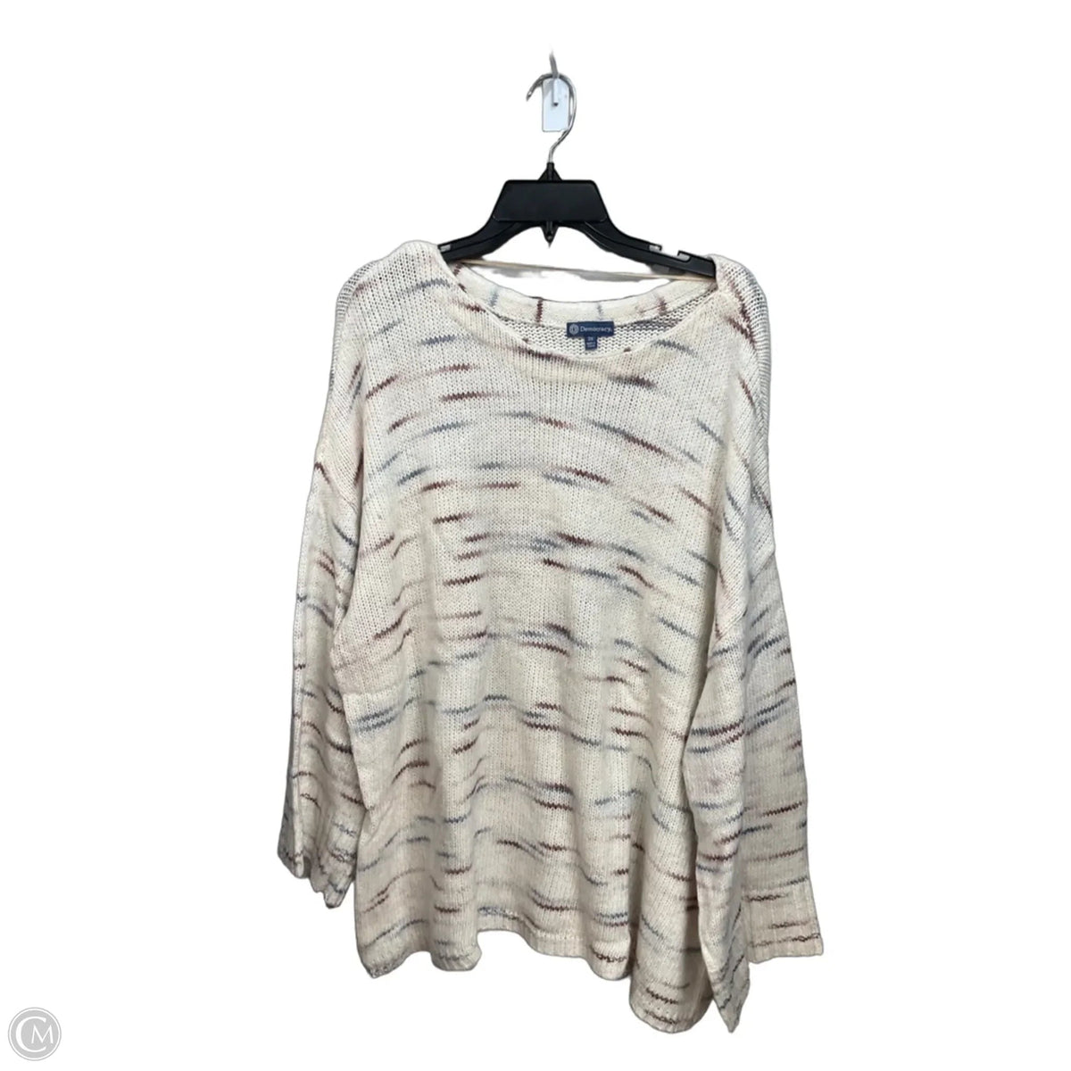 Top 3/4 Sleeve By Democracy In Striped Pattern, Size: 3x