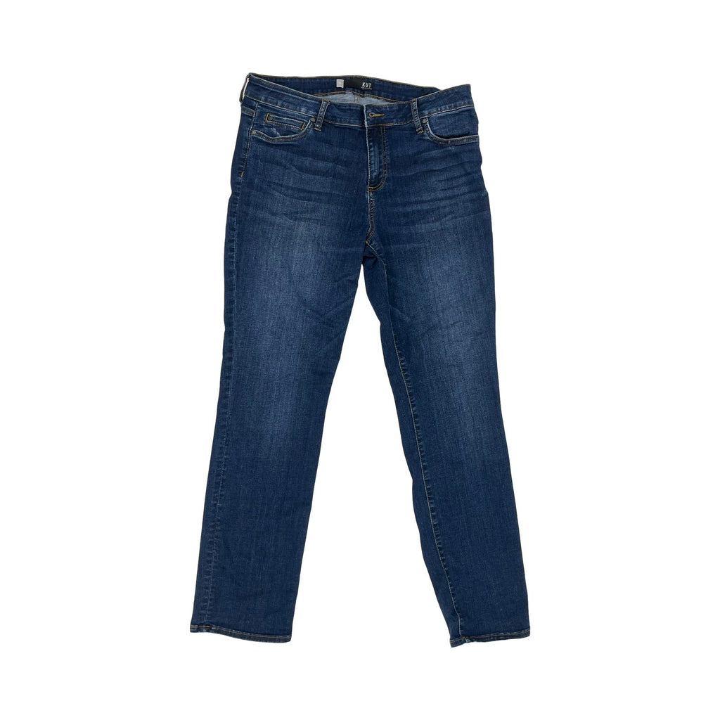 Jeans Straight By Kut In Blue Denim, Size:12