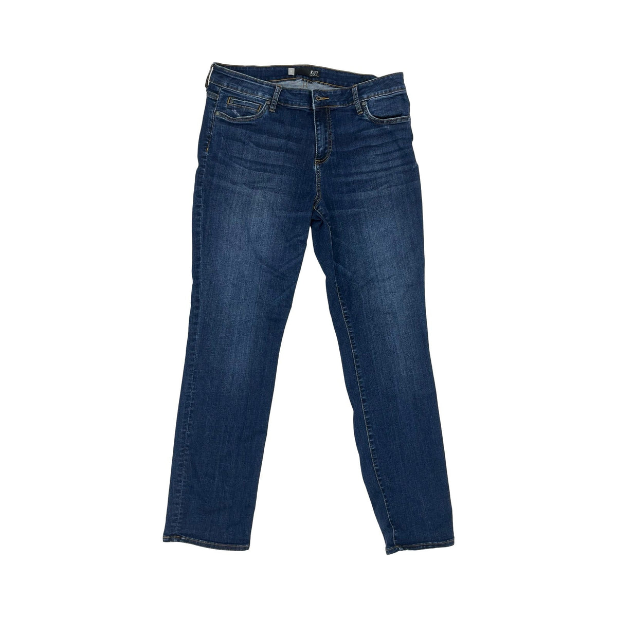 Jeans Straight By Kut In Blue Denim, Size:12