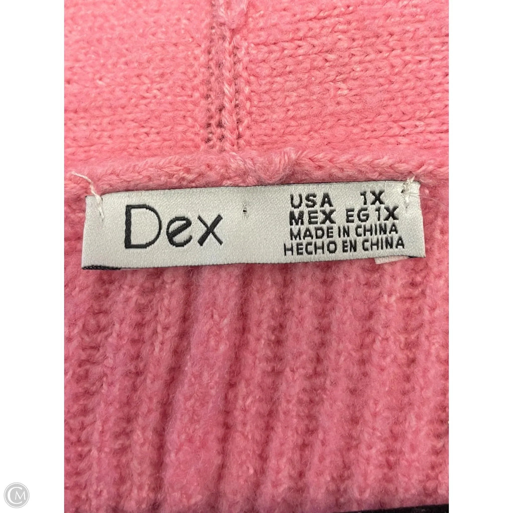 Sweater Cardigan By Dex In Pink, Size: 1x