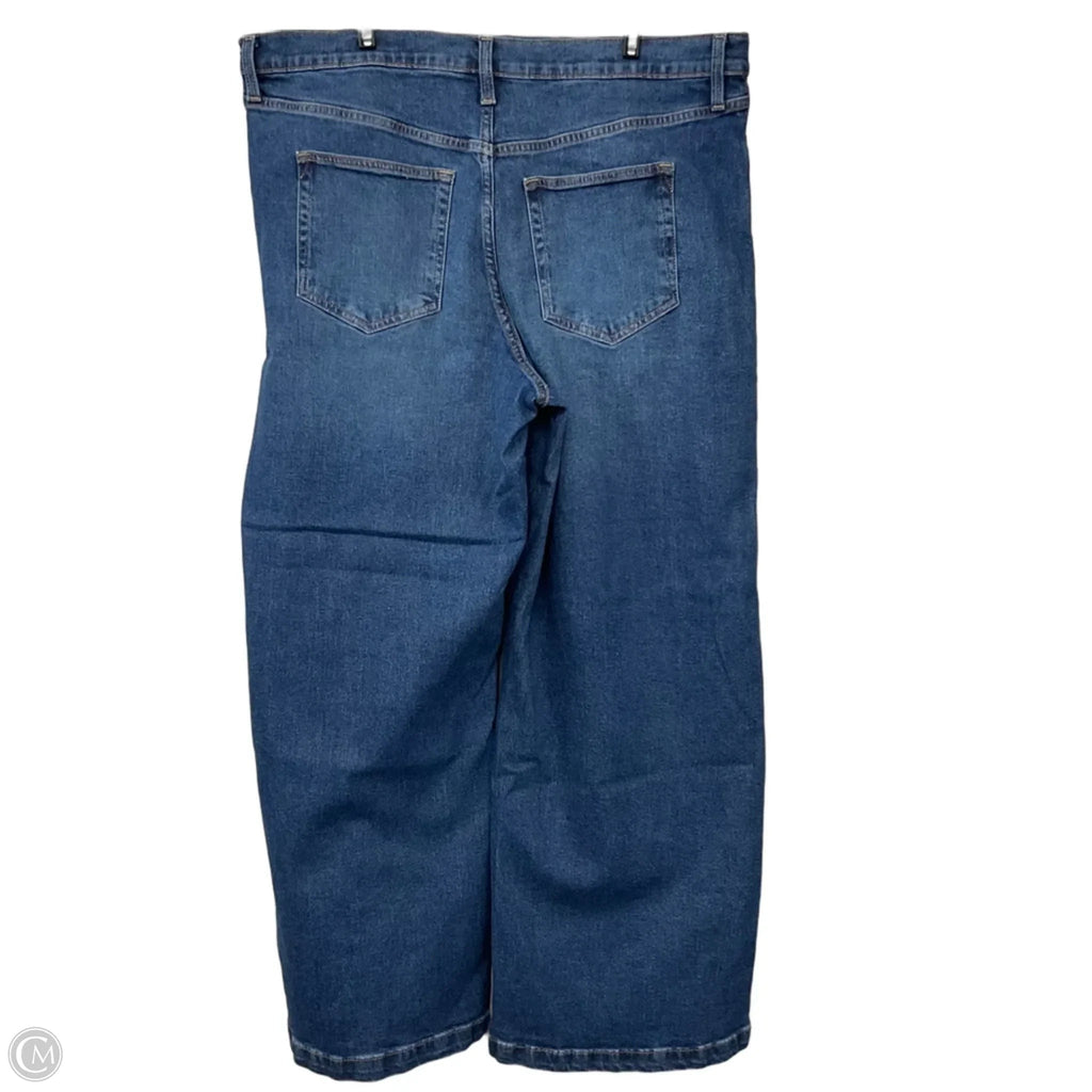 Jeans Wide Leg By Gap In Blue Denim, Size: 20