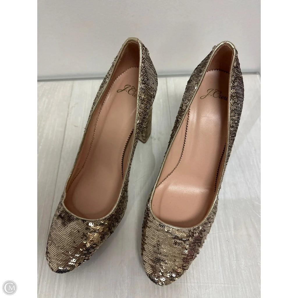 Shoes Heels Block By J. Crew In Gold, Size: 9