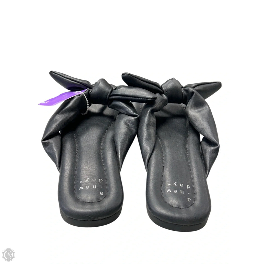 Sandals Flip Flops By A New Day In Black, Size: 7