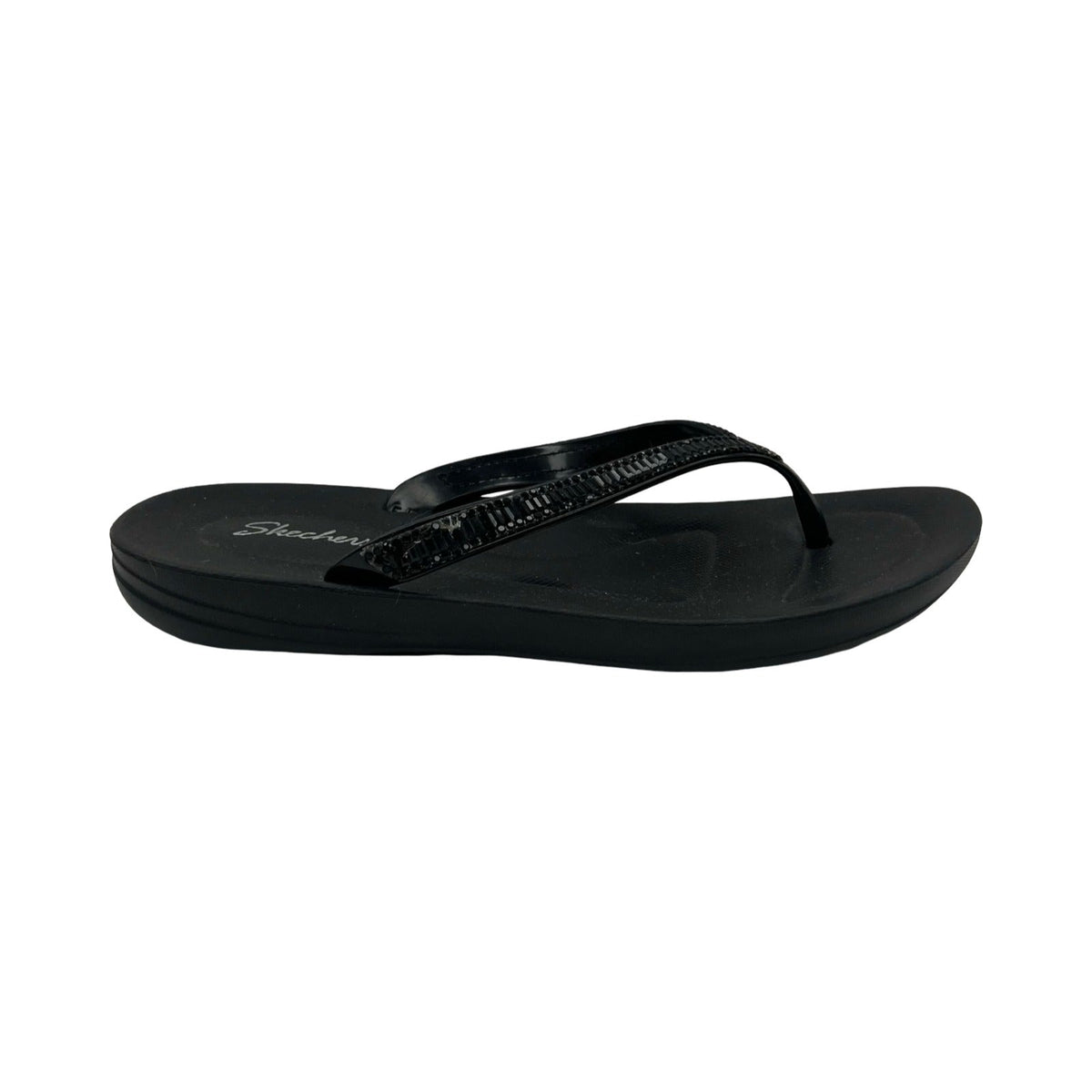 Sandals Flip Flops By Skechers In Black, Size:5
