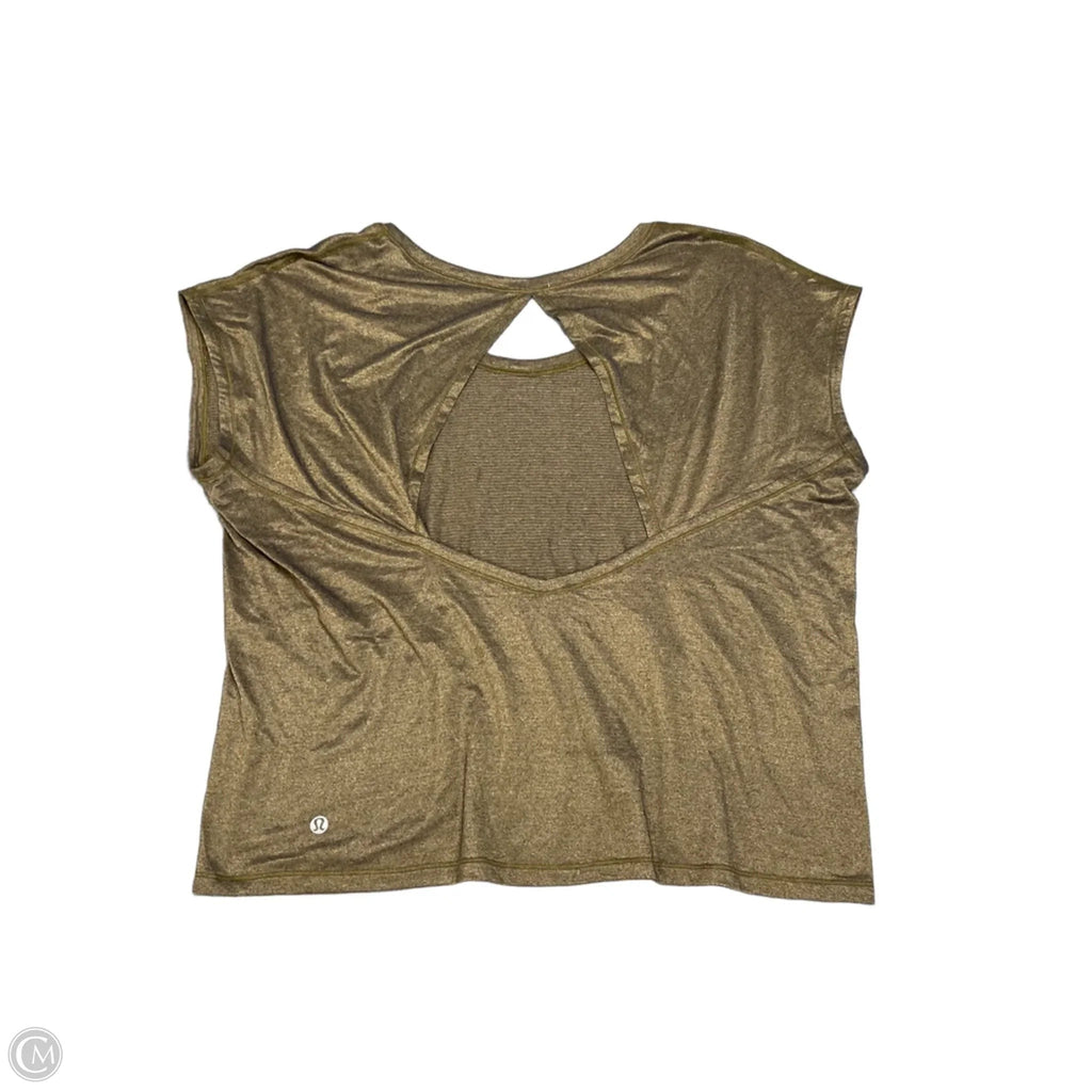 Athletic Top Short Sleeve By Lululemon In Gold, Size: M