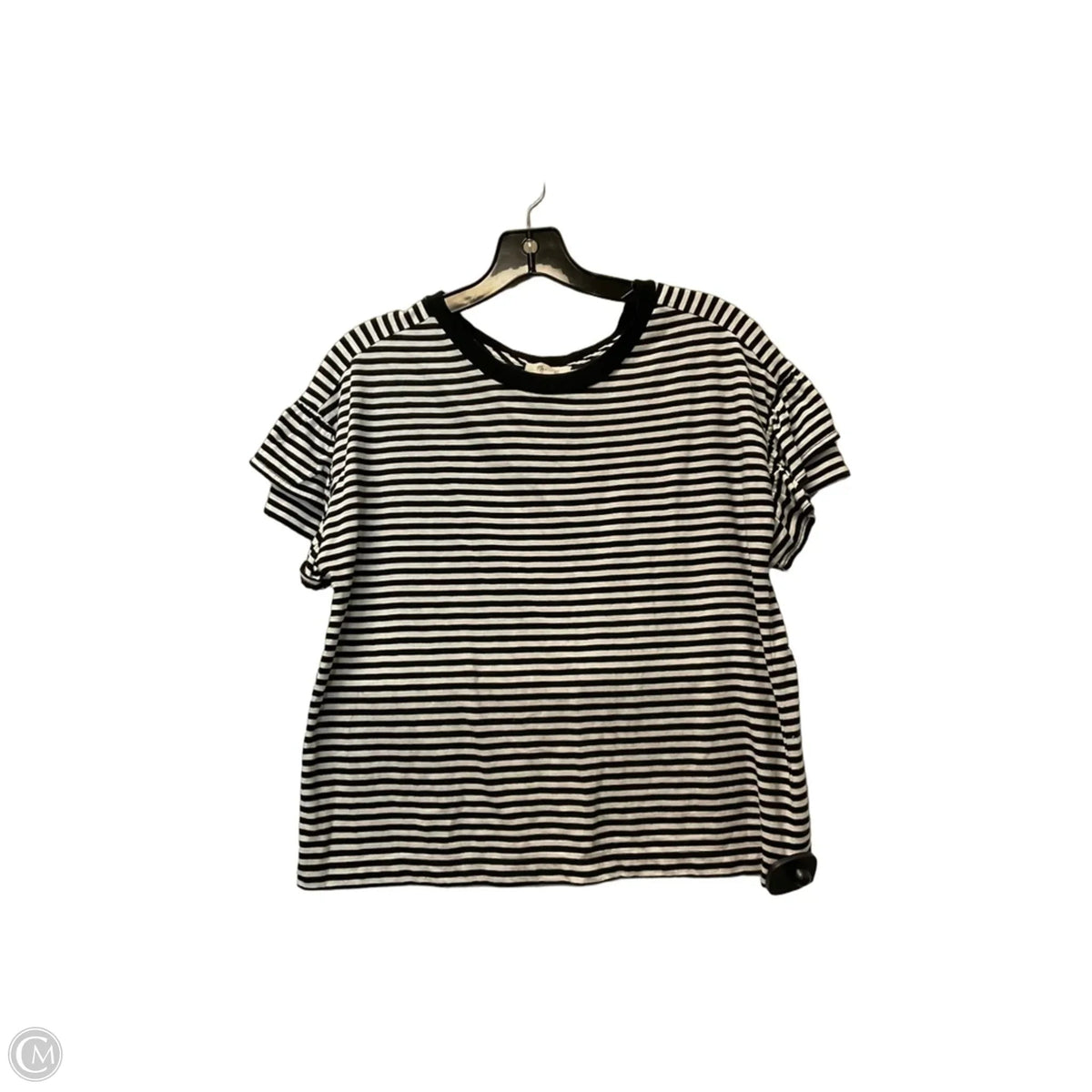 Top Short Sleeve By Madewell In Striped Pattern, Size: S