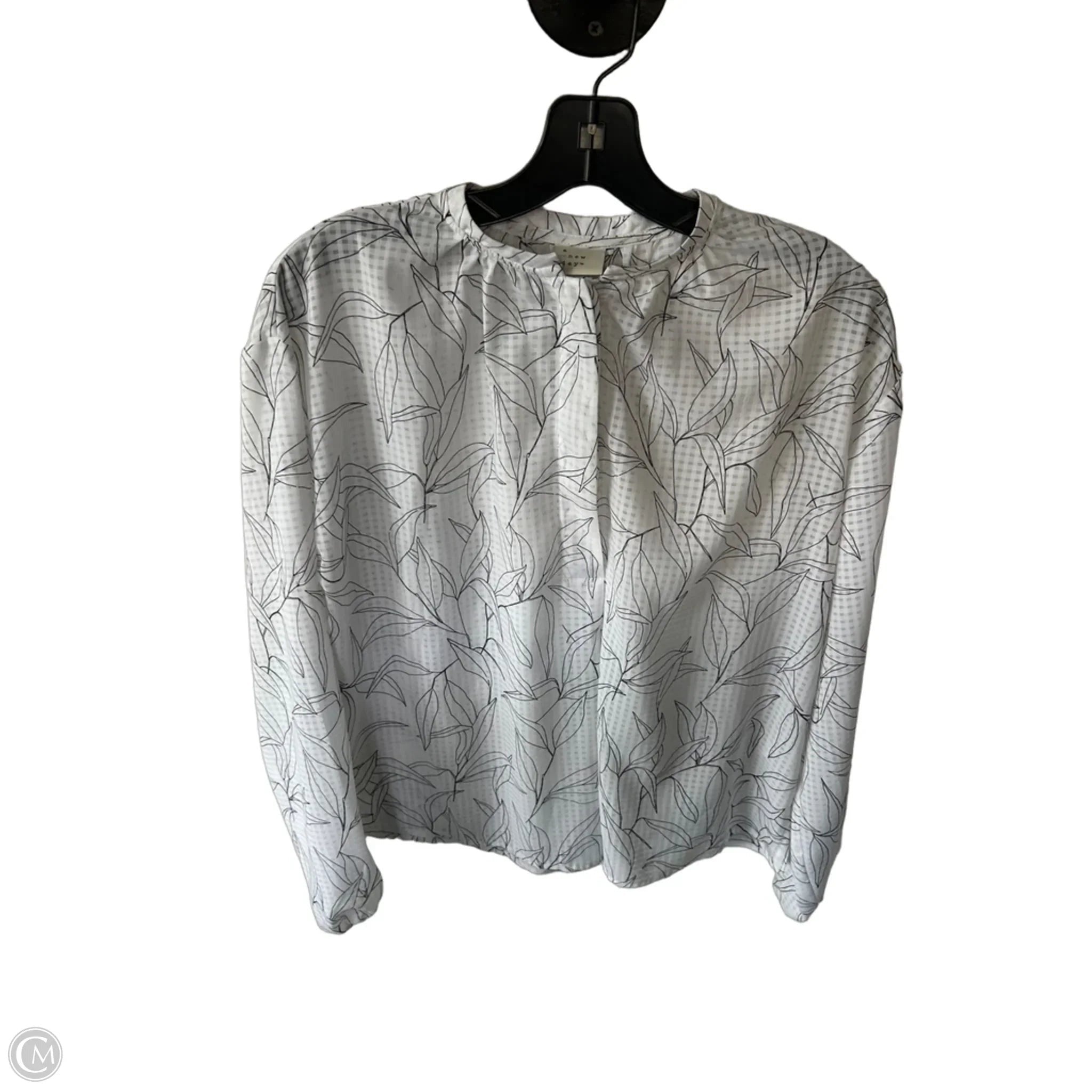 Top Long Sleeve By A New Day In Black & White, Size: Xs