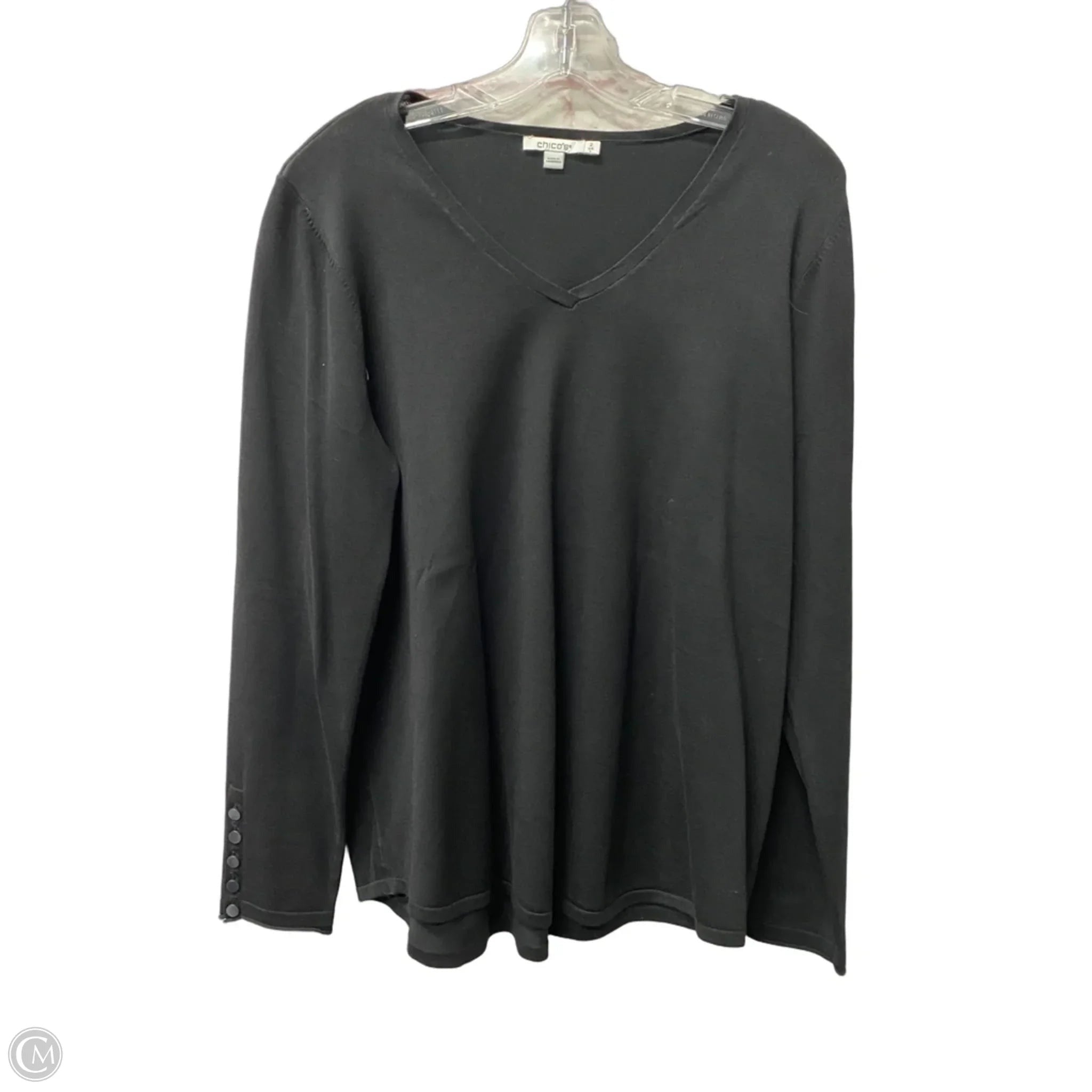 Sweater By Chicos In Black, Size: L