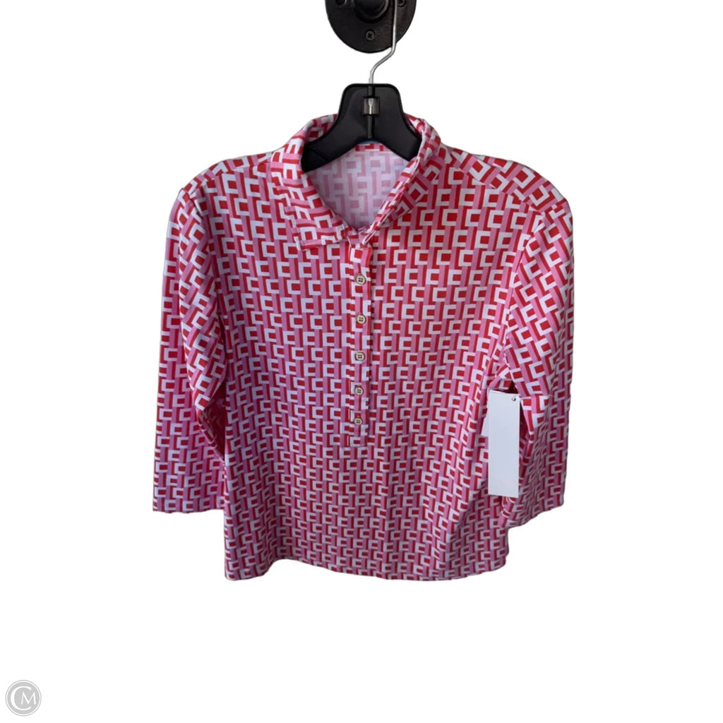 Top 3/4 Sleeve By J Mclaughlin In Orange & Pink, Size: M