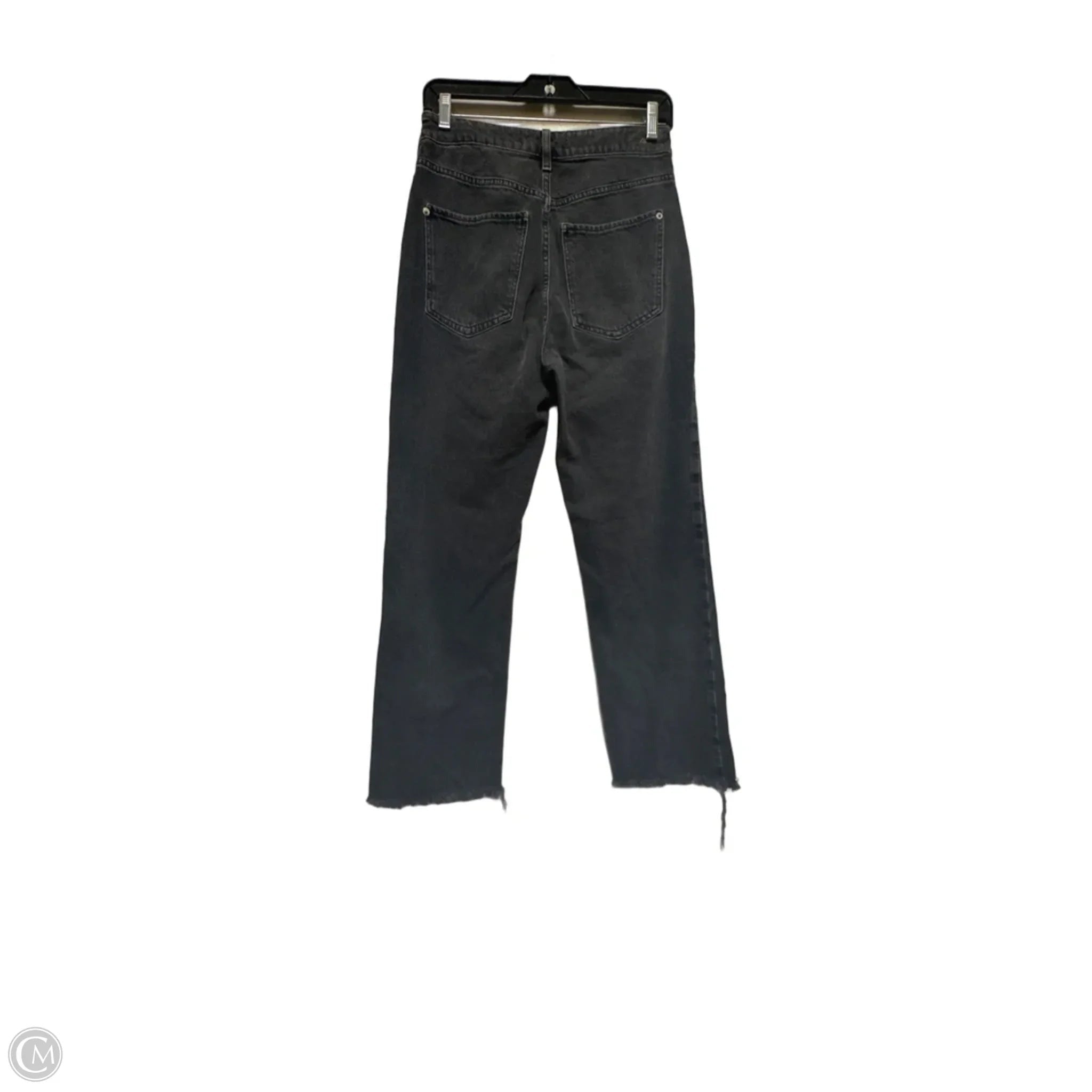 Jeans Straight By Zara In Black Denim, Size: 4