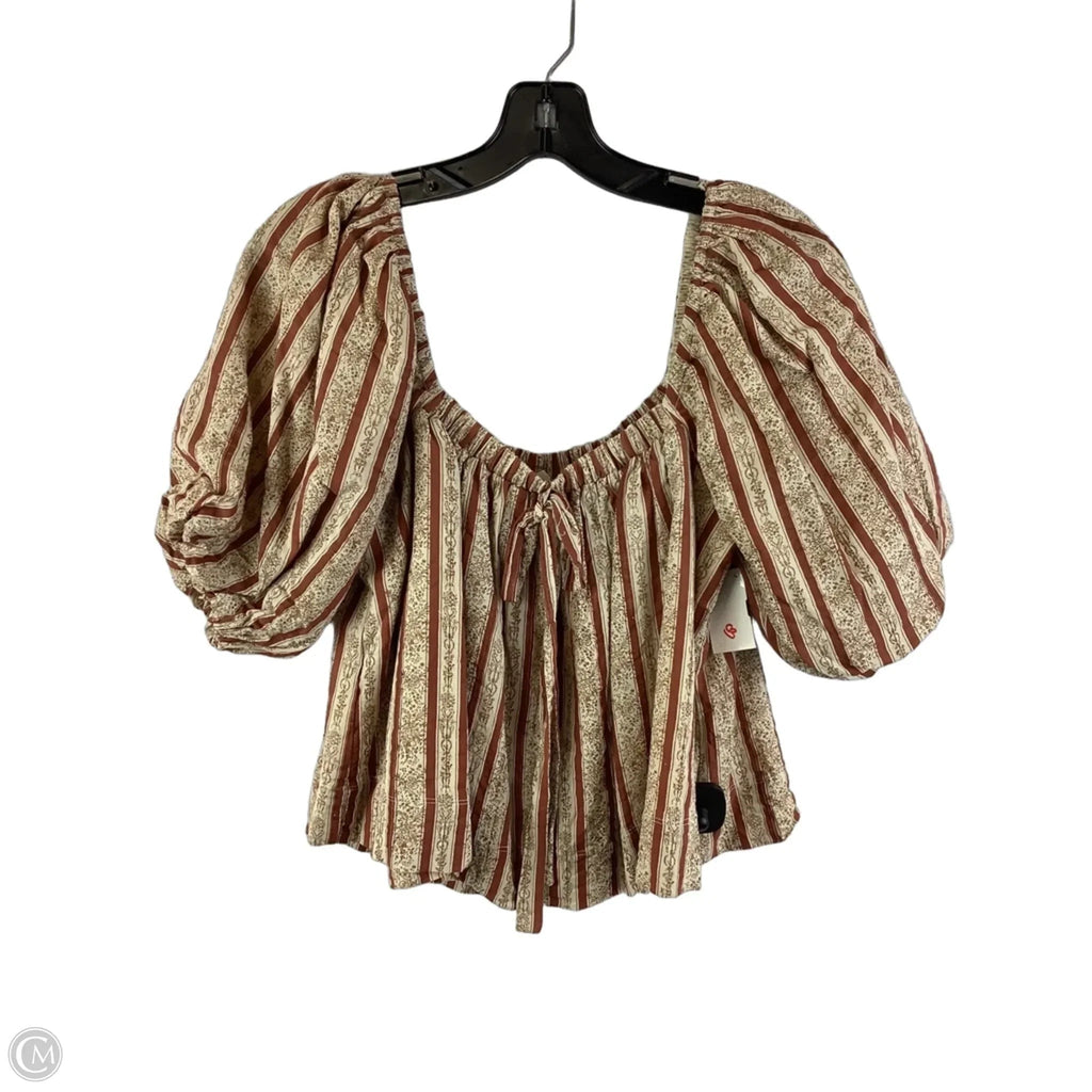 Top Short Sleeve By Bohme In Brown, Size: M