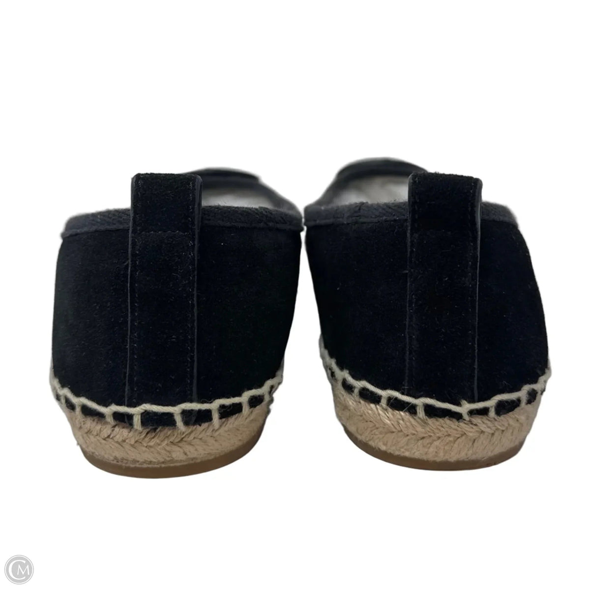 Minnie Ballet Espadrilles Designer By Tory Burch In Black & Cream, Size: 9
