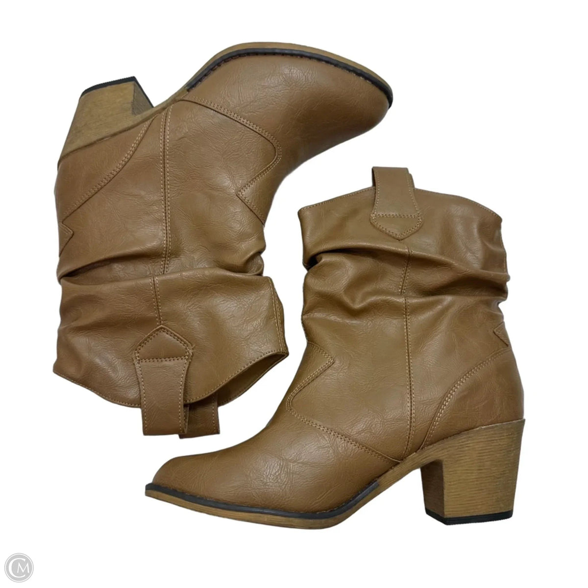 Boots Ankle Heels By Clothes Mentor In Tan, Size: 9