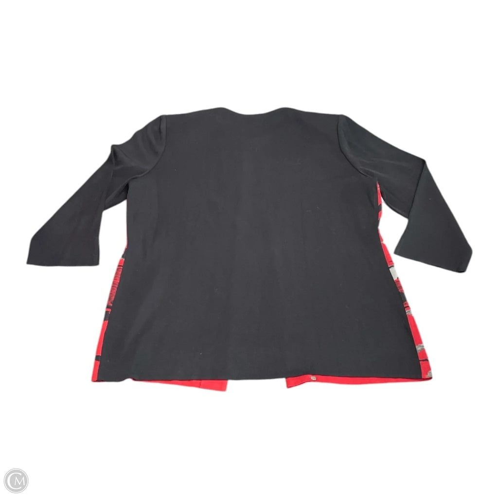 Cardigan By Misook In Black & Red, Size: L