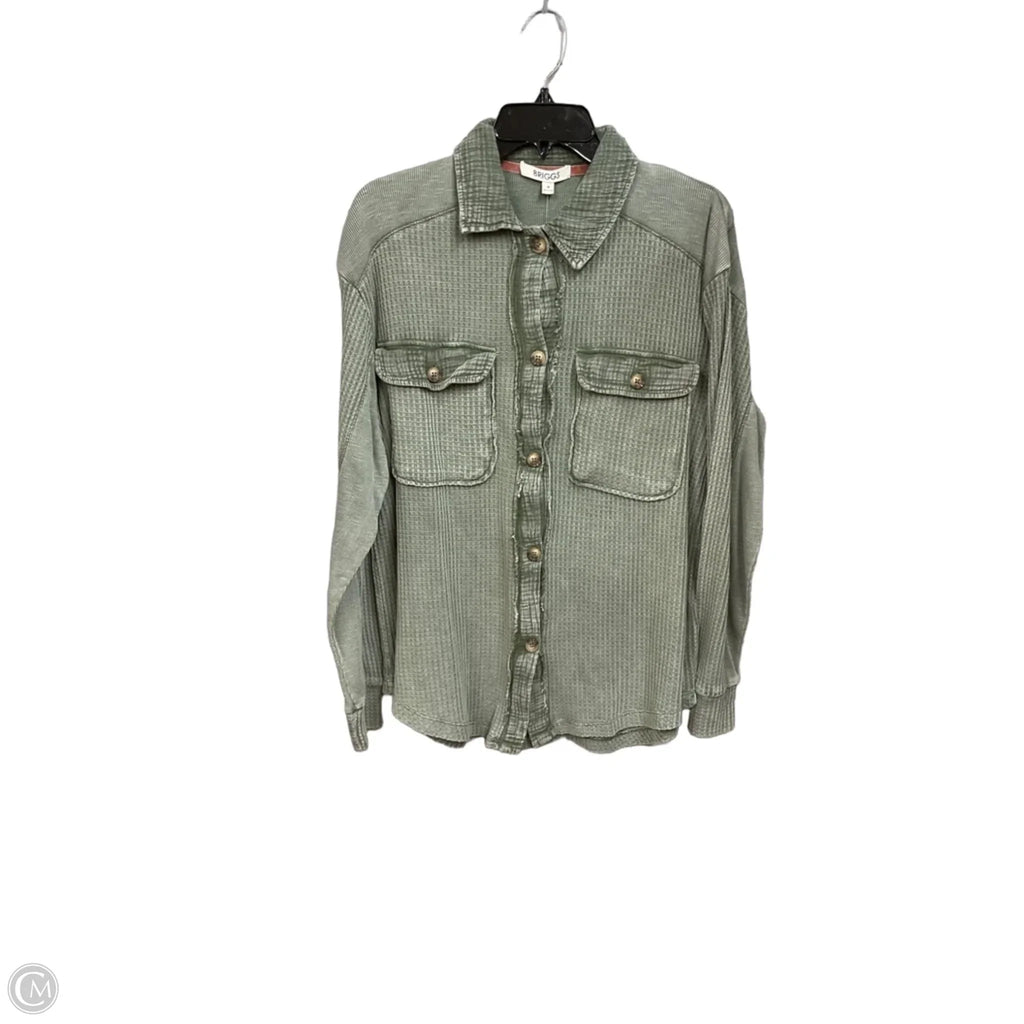 Top Long Sleeve By Briggs In Green, Size: M