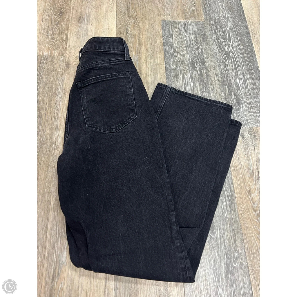 Jeans Straight By Abercrombie And Fitch In Black Denim, Size: 0