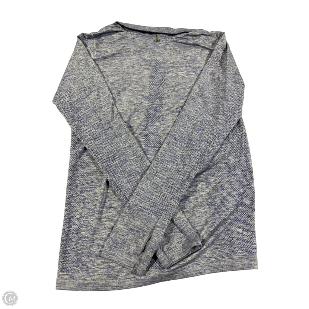 Athletic Top Long Sleeve Collar By Nike In Purple, Size: L