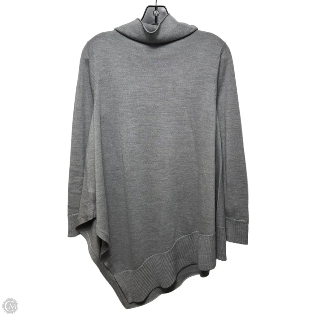 Merino Wool Sweater Tunic Long Sleeve By Eileen Fisher In Grey, Size: S