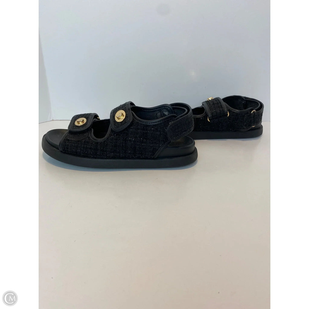 Sandals Flats By H&m In Black, Size: 7.5