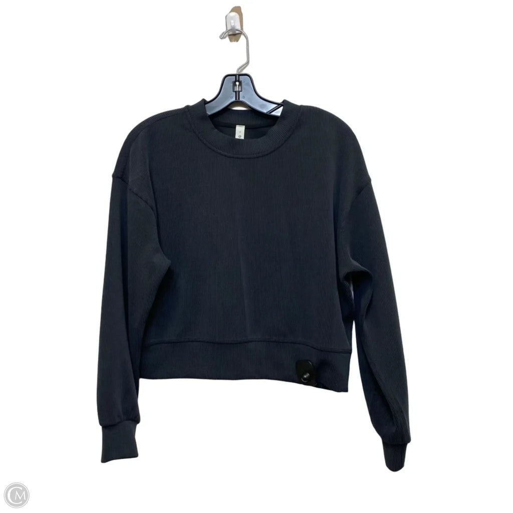 Athletic Top Long Sleeve Crewneck Designer By Lululemon In Grey, Size: Xs
