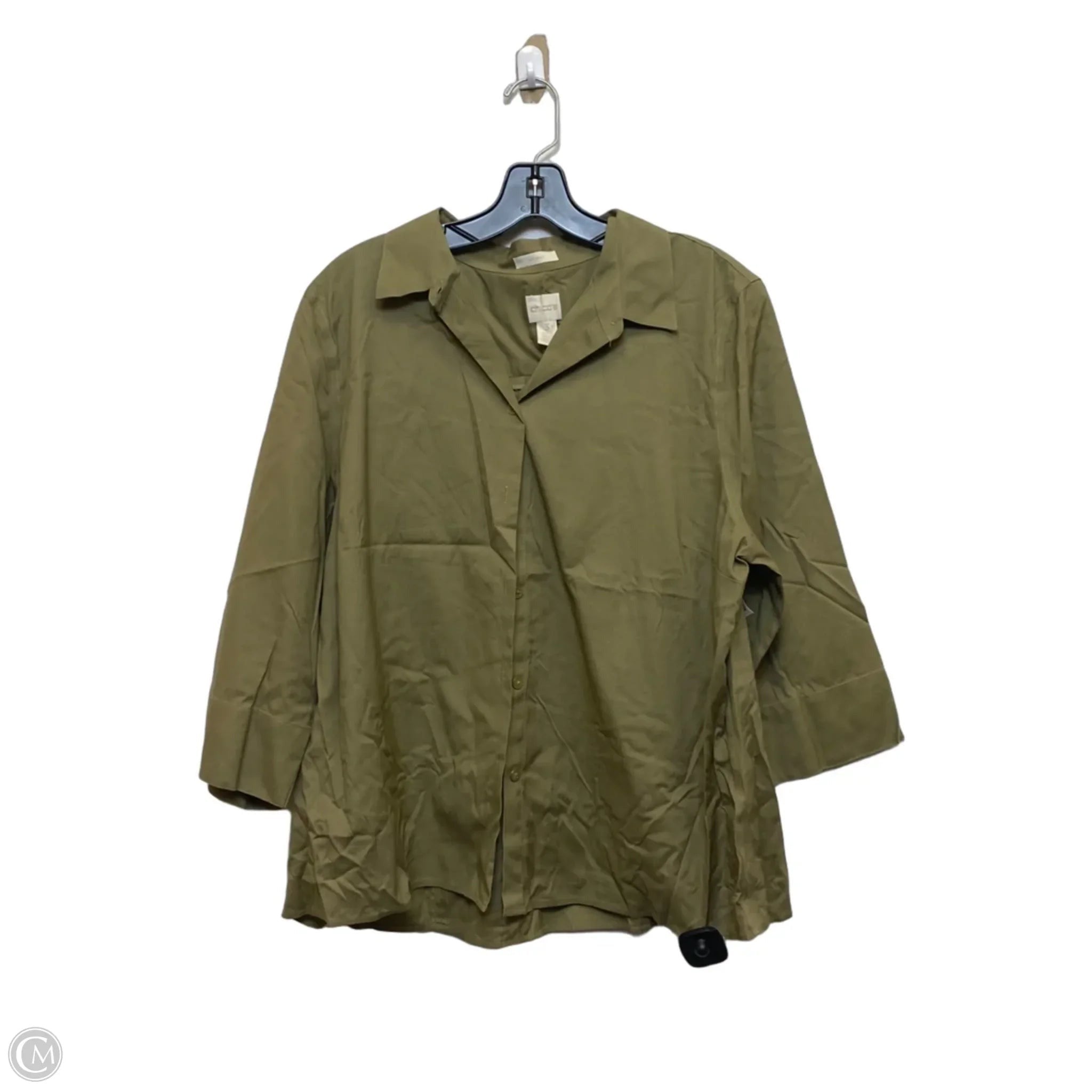 Top Long Sleeve By Chicos In Green, Size: Xl