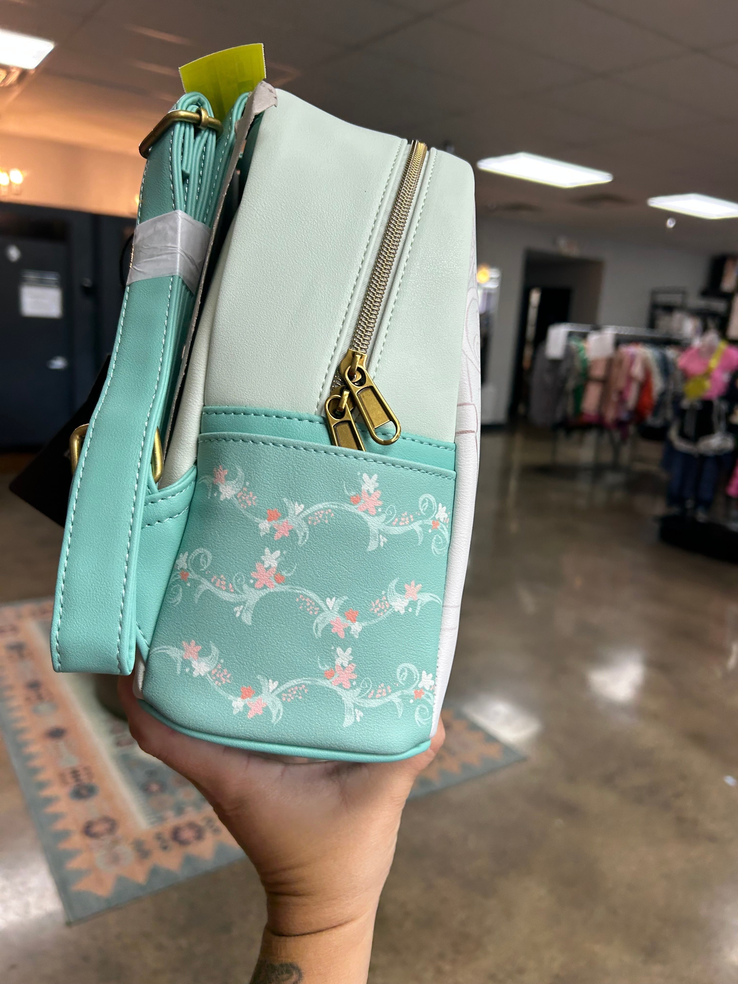 Backpack By Loungefly In Green & Pink, Size:Medium