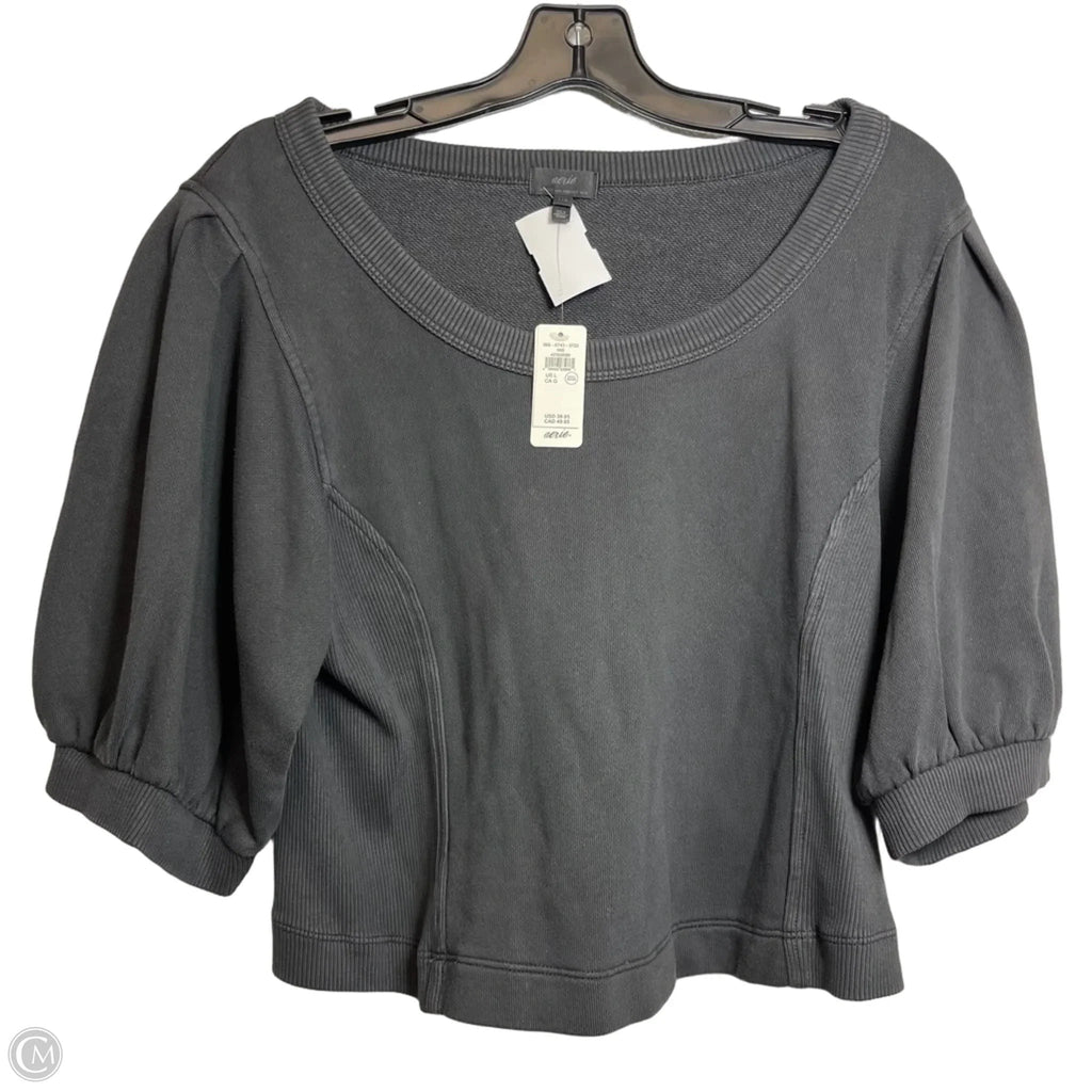 Top Short Sleeve By Aerie In Black, Size: L