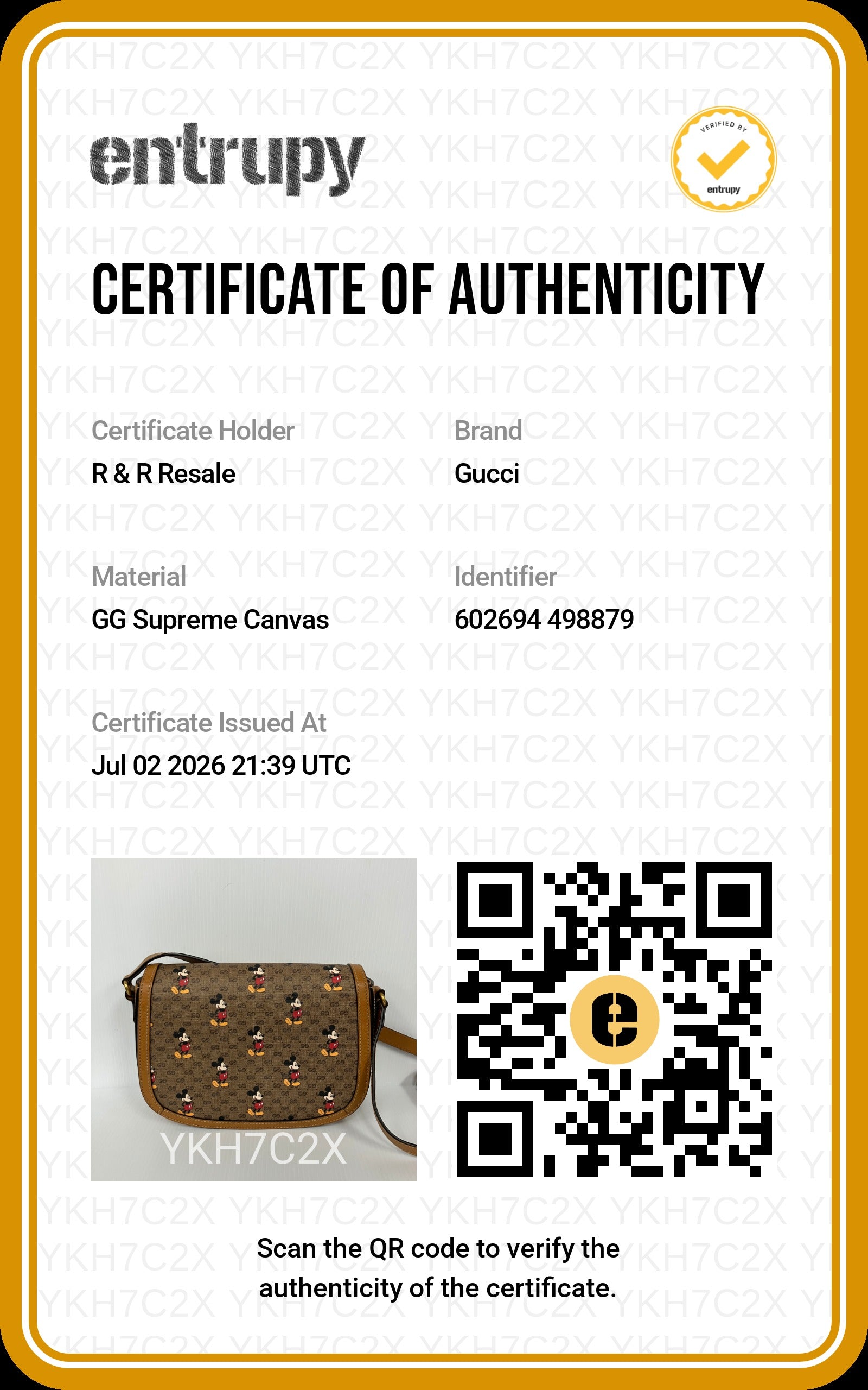 Gucci x Disney Vintage GG Crossbody, Size: Small