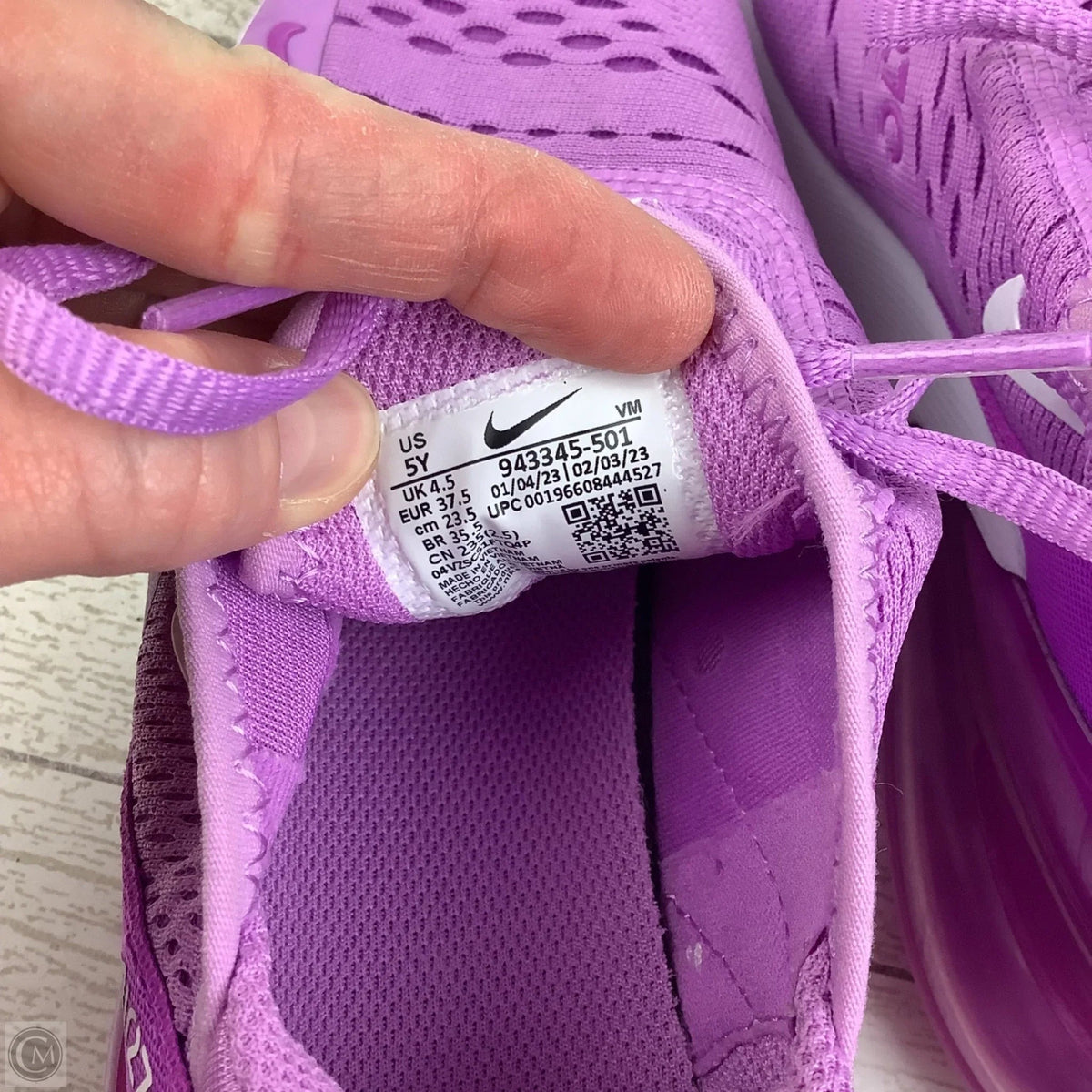 Shoes Athletic By Nike In Purple, Size: 5 YOUTH = Estimated 6.5