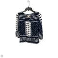 Top 3/4 Sleeve By Loft In Blue & White, Size: Mp