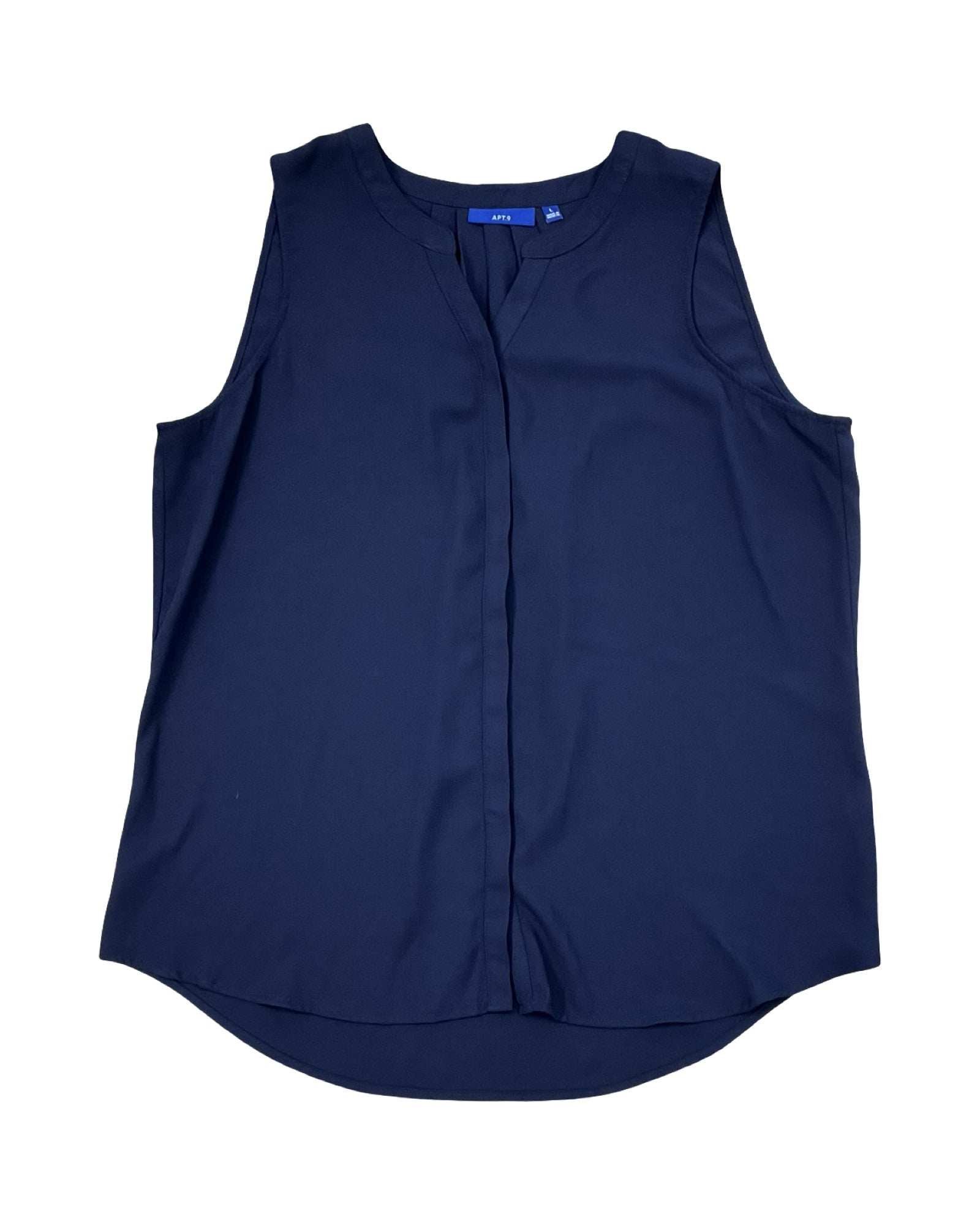 Blouse Sleeveless By Apt 9 In Blue, Size:L