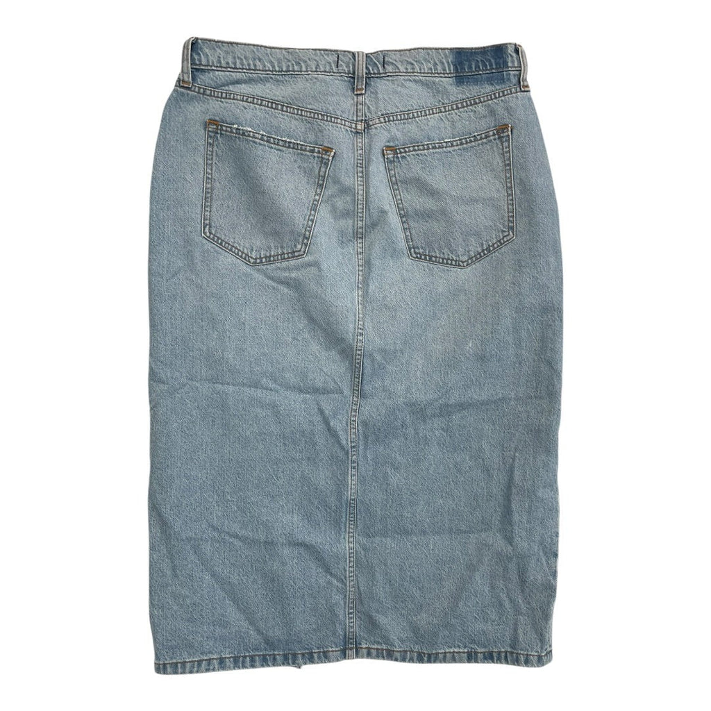 Skirt Midi By Abercrombie And Fitch In Blue Denim, Size:14