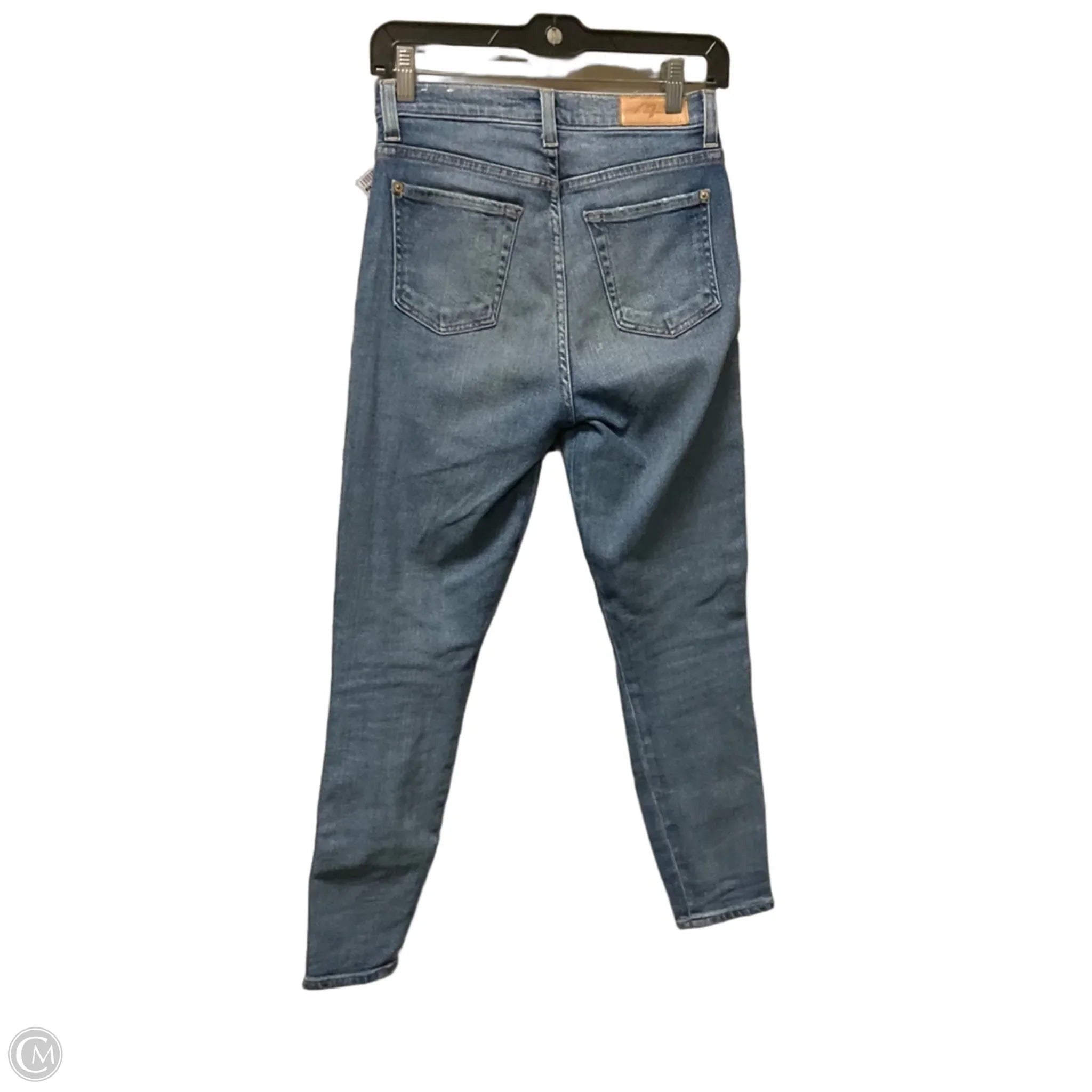 Jeans Skinny By 7 For All Mankind In Blue Denim, Size: 2