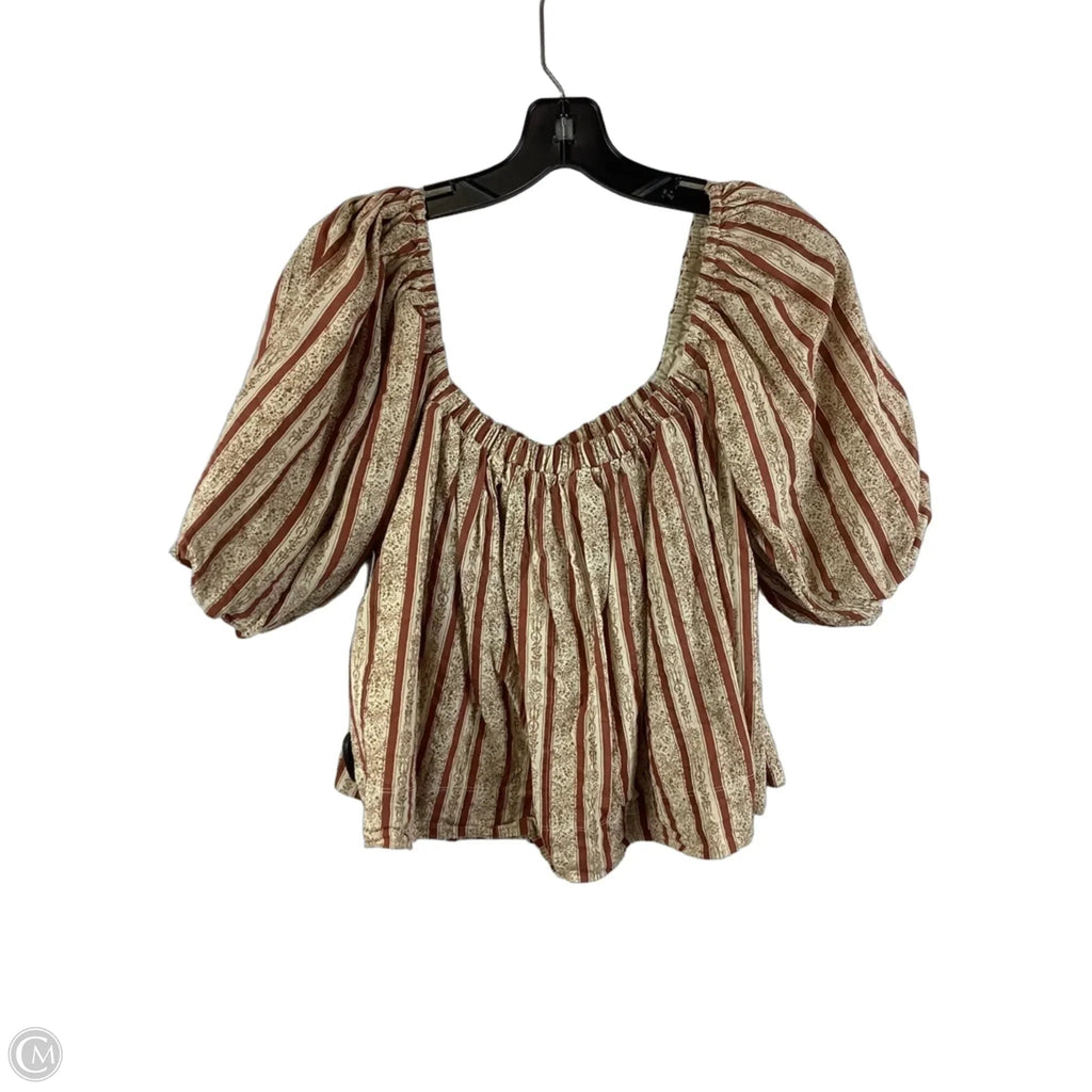 Top Short Sleeve By Bohme In Brown, Size: M