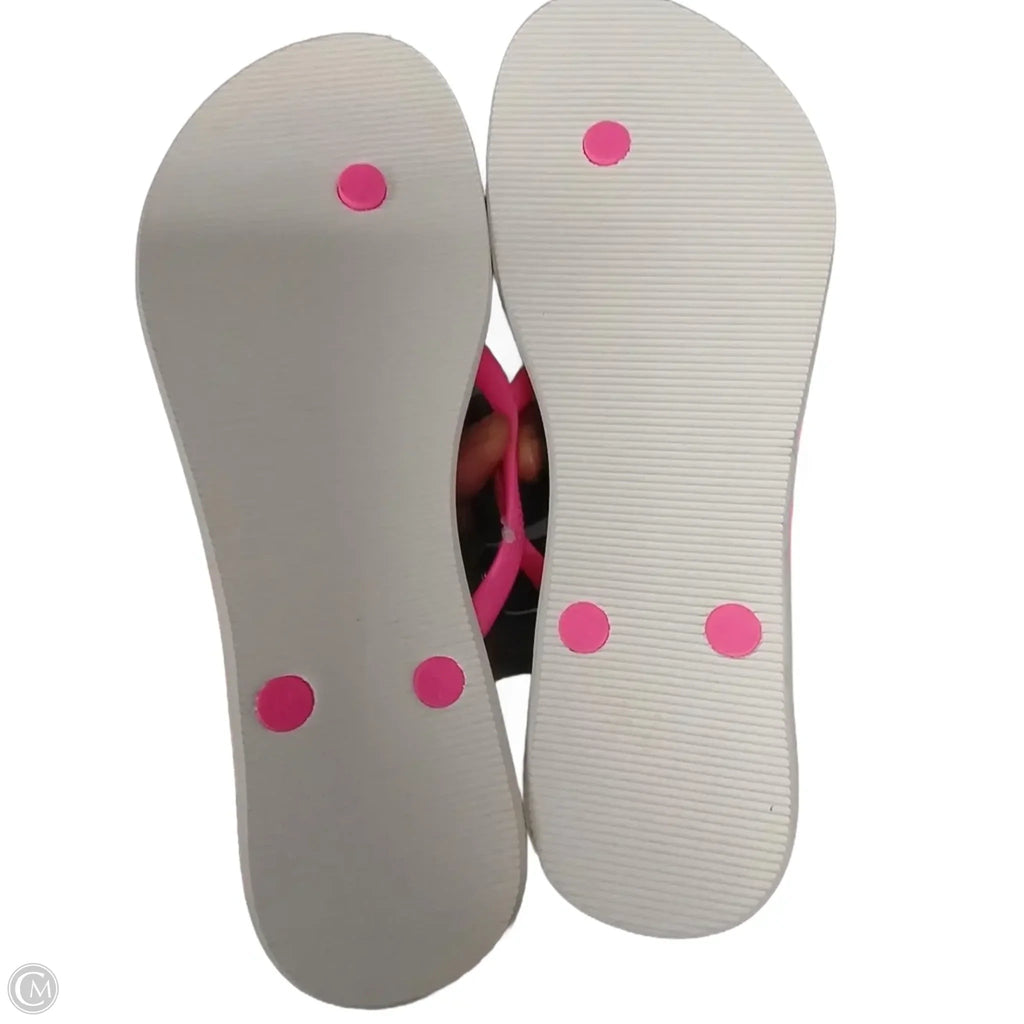 Sandals Flip Flops By Victorias Secret In Pink & White, Size: 7.5