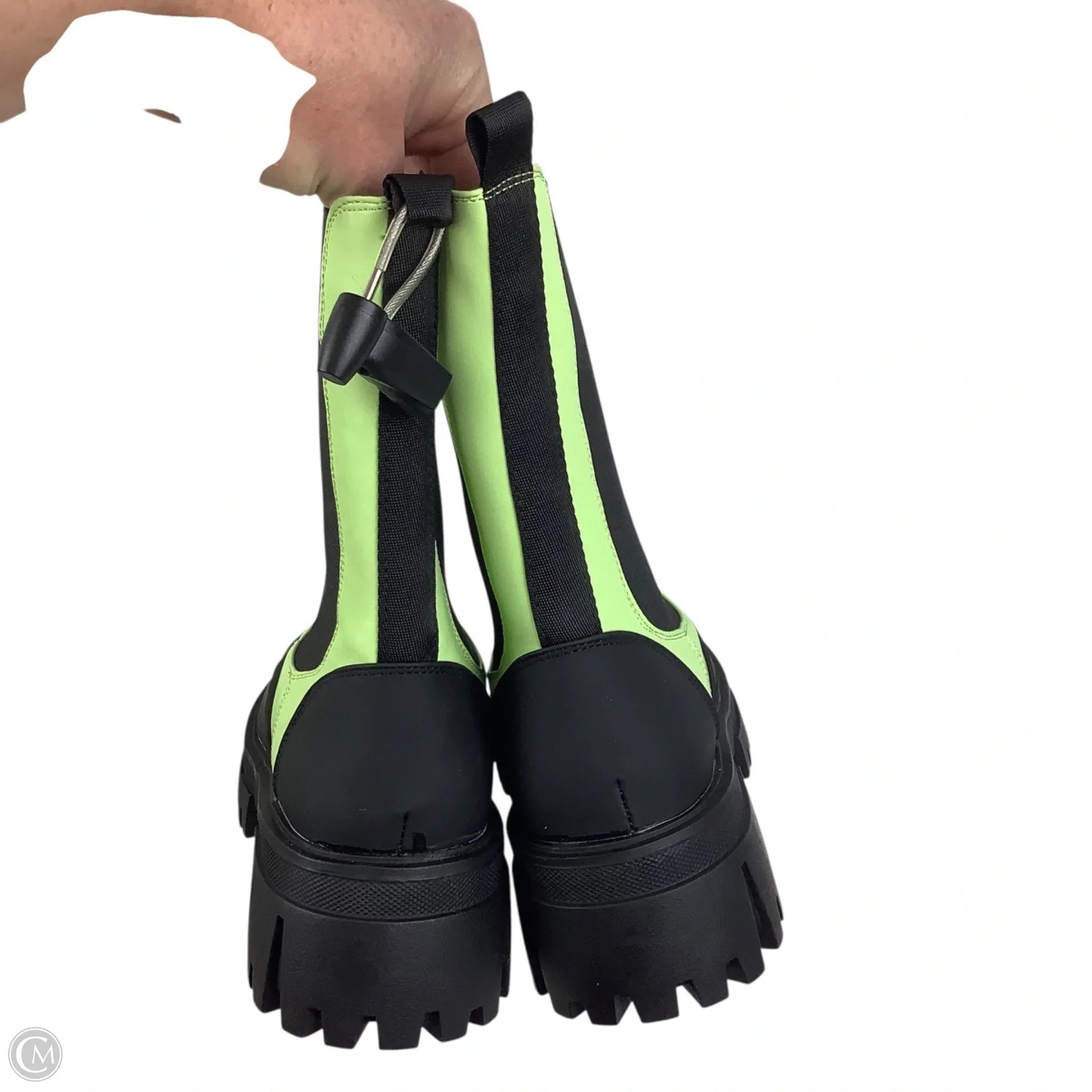 Boots Ankle Flats By Azalea Wang In Black & Green, Size: 7.5