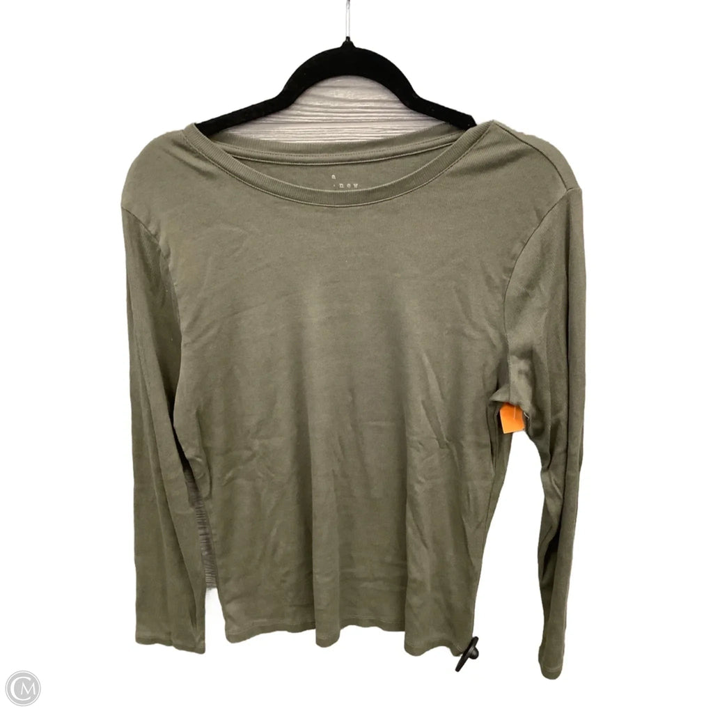 Top Long Sleeve Basic By A New Day In Green, Size: Xl