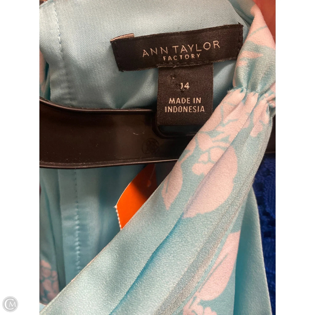 Dress Casual Midi By Ann Taylor In Blue, Size: L