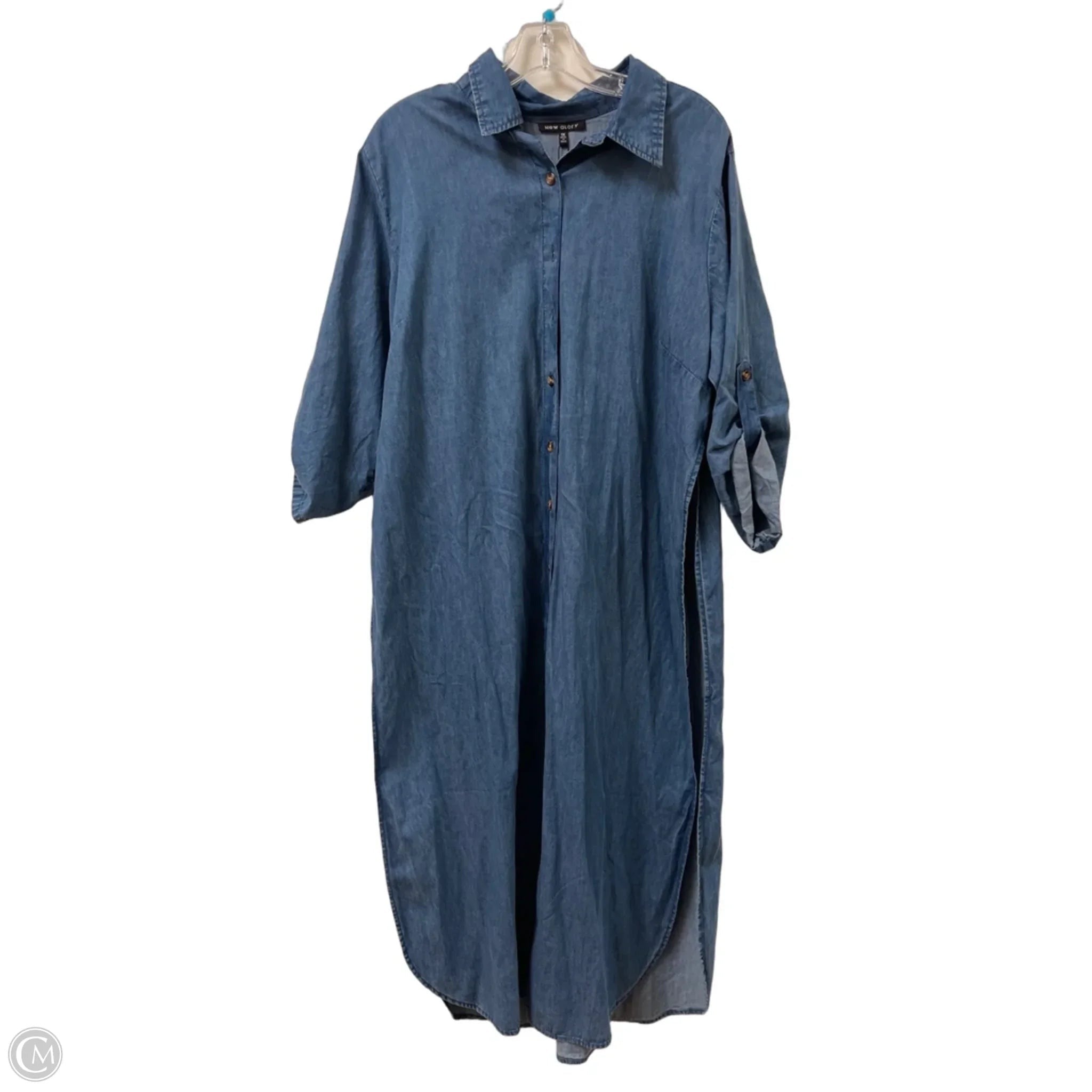 Dress Casual Maxi By Clothes Mentor In Blue Denim, Size: 1x