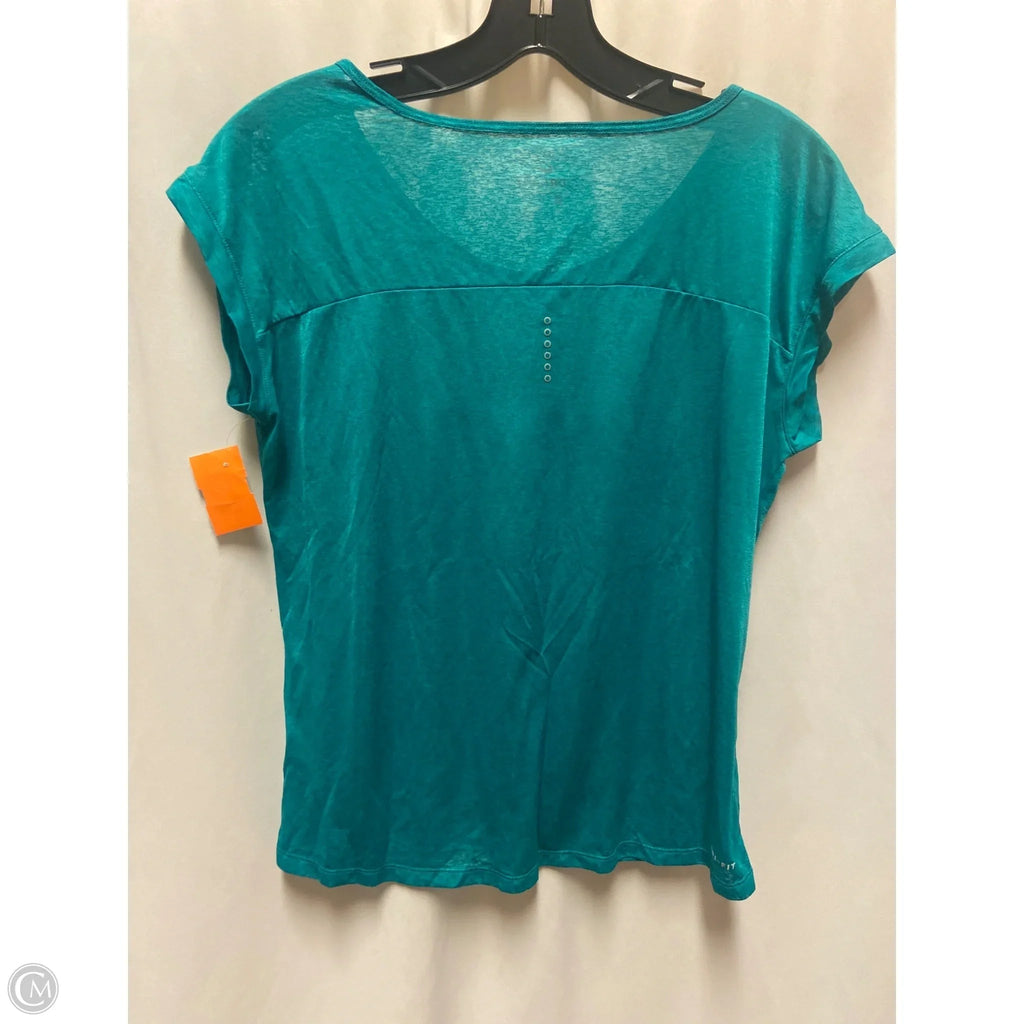 Athletic Top Short Sleeve By Nike In Green, Size: M